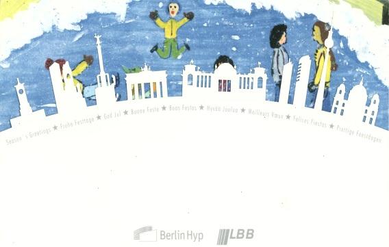 Kinderhaus-Weihnachtskarten der Berlin Hyp Gestaltung der Berlin Hyp Weihnachtskarten durch die Kinder Im Herbst malen die Kinder und Jugendlichen des Kinderhauses weihnachtliche Motive für ihre Hyp-