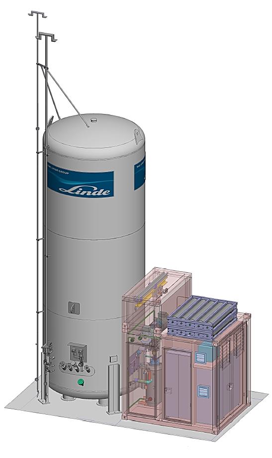 Air-HE Wasserstofftankstellen Konzept Kryopumpen-Tankstelle Pufferspeicher (1000 bar) Dispenser TT - 40 C FT >0 C Zum