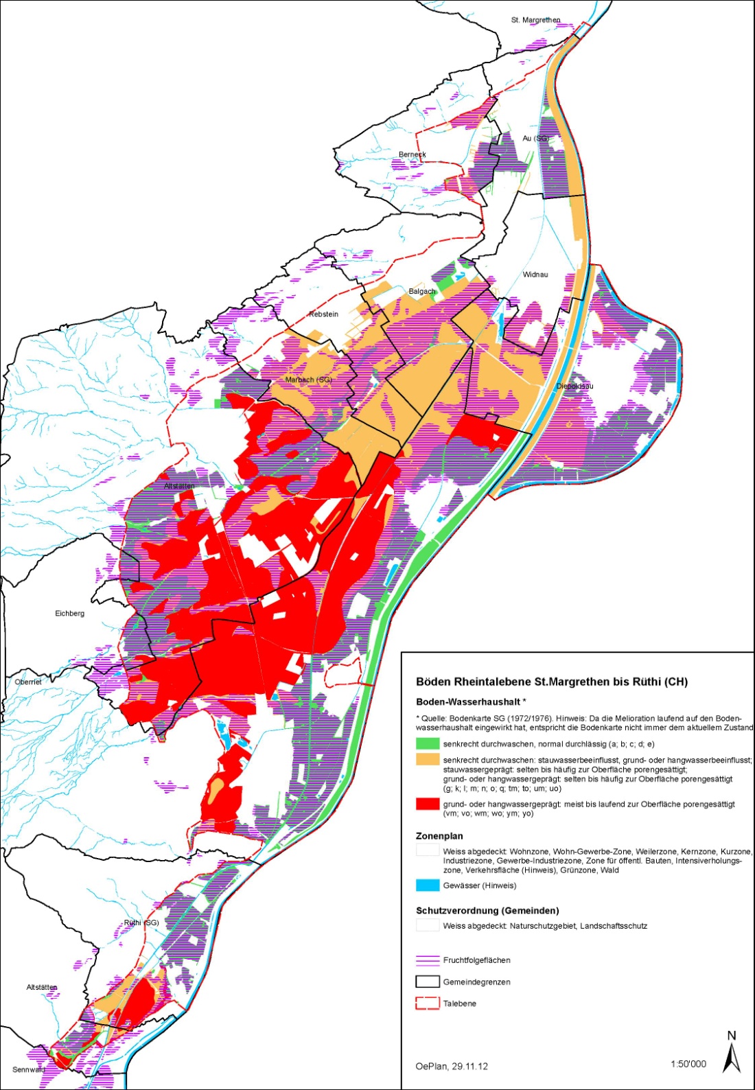 Potential Bodenverbesserung BV CH: Von 4800 ha wurden 1400 ha in die schlechteste Klasse eingeteilt (rot).