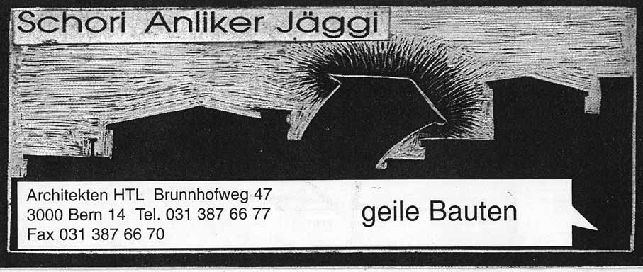 1997 1998 1996 1997 Neue Adresse Brunnhofweg 47 (Grafik: Claudia Bernet) 1996 Alte Schlossmühle Oberdiessbach.