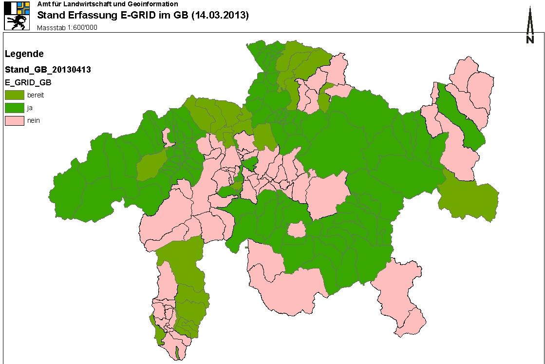 Erstvergabe der E-GRID in den Grundbuch-Systemen In Gemeinden, in denen das Grundbuch