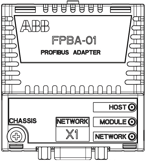Aufbau des Adaptermoduls Übersicht - PROFIBUS-Netz und FPBA-01 Modul 29 Diagnose-LEDs