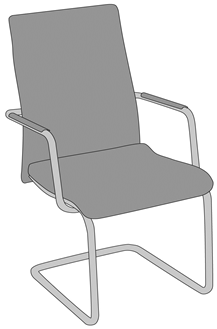 Global 3270 E081 - Stuhl Global 3270 Ausführungen E081-16.. E081-17.. Filzgleiter (4er Set) 9999-4222 Stuhl Metall Sitz mit Schaumauflage mit Stoff-Nr.