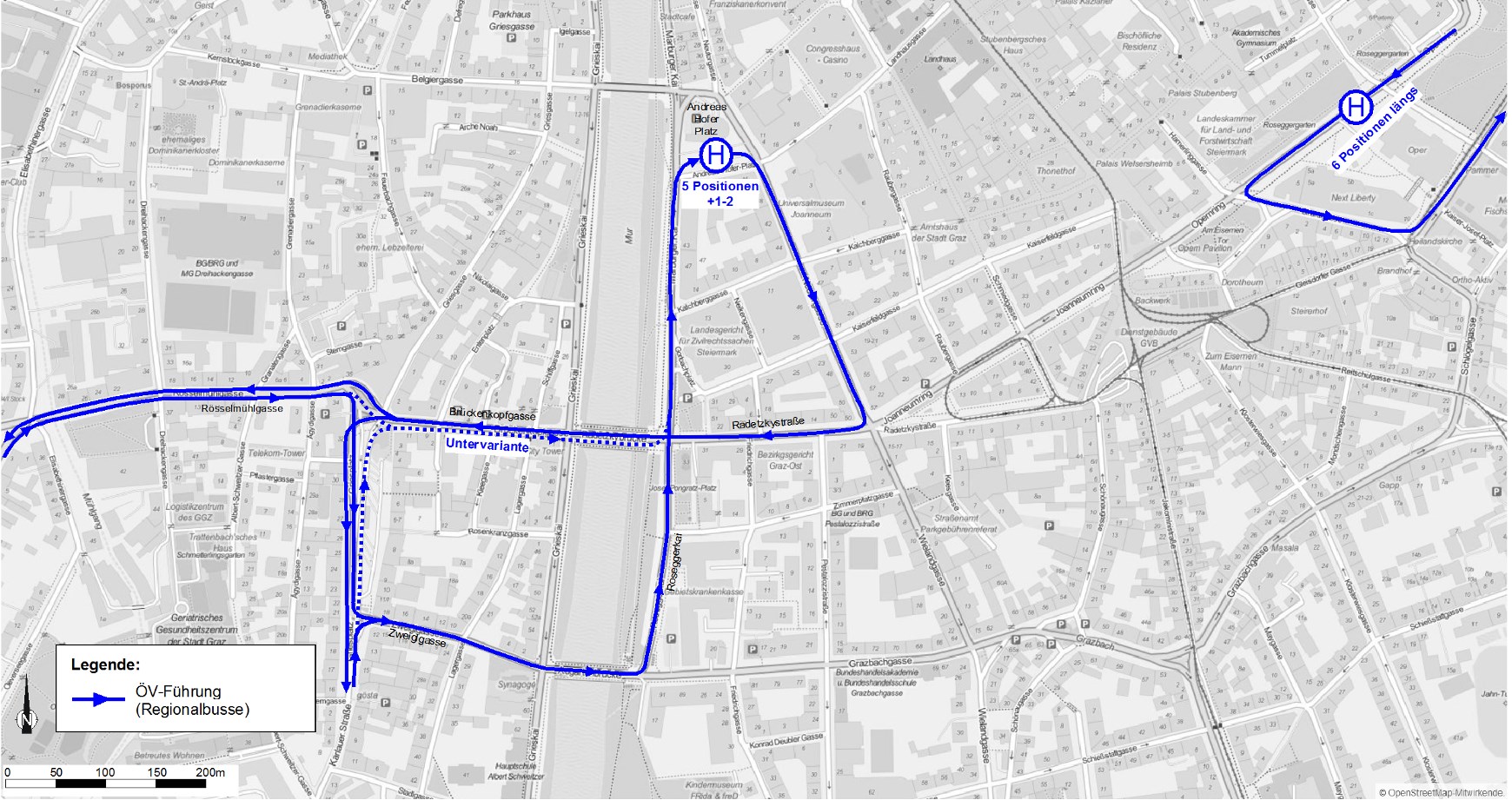 Verkehrskonzept Stadtentwicklung Griesplatz Regionalbus Ziel: Verlegung der Endhaltestelle zum Andreas-Hofer-Platz Ziel für die Regionalbusführung Griesplatz: