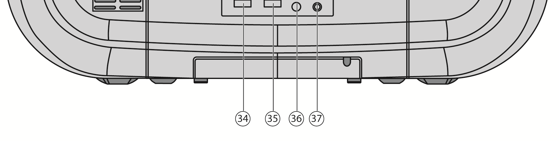 FR Rückseite NL 34. Schalter BEAT CUT: Rauschunterdrückung (Radiofunktion) 35.