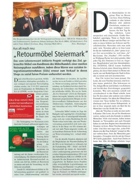 Pilotprojekt: Retourmöbel Steiermark