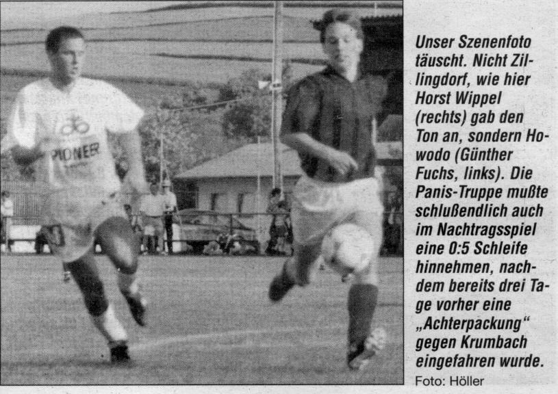 Donnerstag, 22. Mai 1997 Pottschach - Hochwolkersdorf 1:0 (1:0).- Hüben wie drüben hatten die Teams ihre Chancen, am Ende setzte sich der Meister aber durch. Josef Hausecker (P.