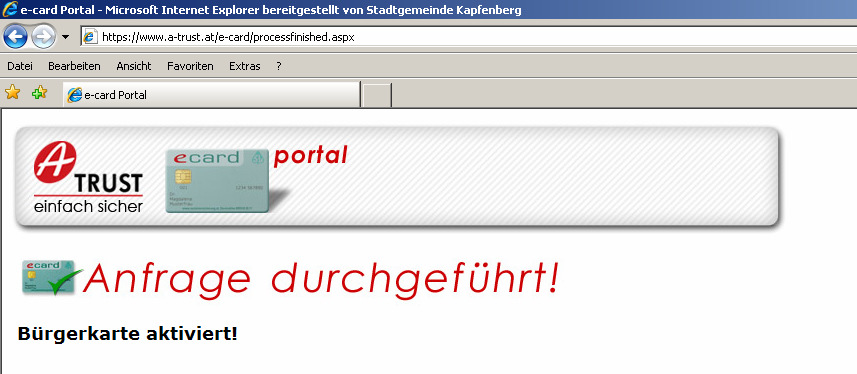 Freischaltung e-card als