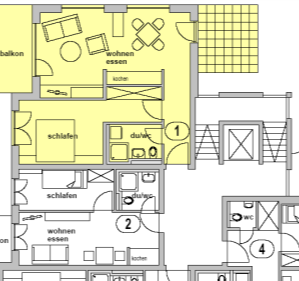 flexibel verbinden Variabel verknüpfbar über Vorraum Viele Wohnungsgrößen sind möglich WE 1 2 Zi 64,4 m² DIN-Wfl. WE 2 2 Zi 28,9 m² DIN-Wfl. WE 3 2 Zi 74,6 m² DIN-Wfl. WE 4 3 Zi 96,2 m² DIN-Wfl.