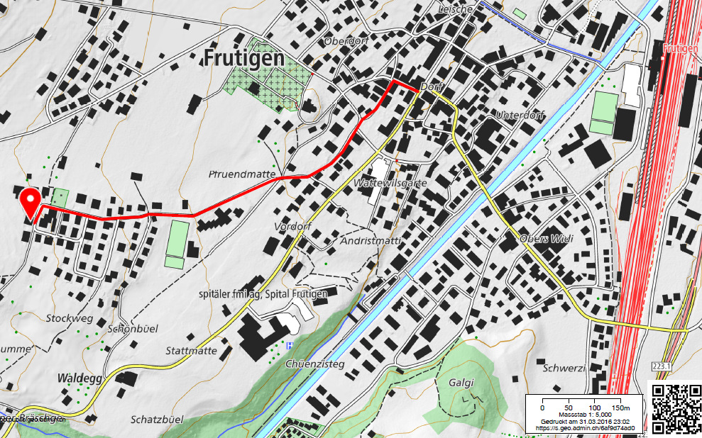 Lage Die zu erwerbende Eigentumswohnung befindet sich in einem 3-Familienhaus an erhöhter Lage oberhalb des Dorfes Frutigen, in der Hirschimatte, an der Ahornstrasse 11, in einem gepflegten Quartier