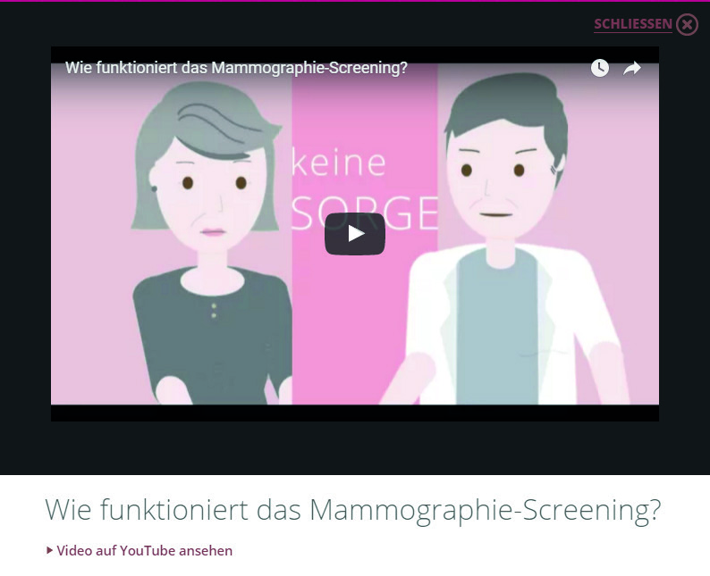 NEUES AUS DEM FRAUENPORTAL Kurzfilm online: Wie funktioniert das Mammographie-Screening?