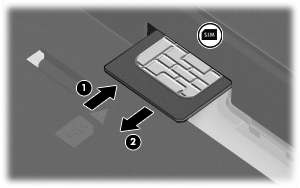 Entfernen einer SIM-Karte So entfernen Sie eine SIM-Karte: 1. Schalten Sie den Computer aus.
