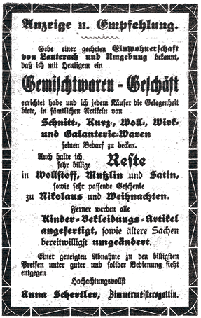 Aus dem Gemeindearchiv Gefunden im Gemeindeblatt vom 30.11.
