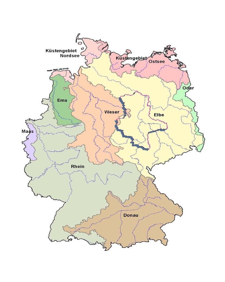 2 Flussgebietseinheit (FGE) Elbe sowie an den Koordinierungsraum Weser innerhalb der FGE Weser.