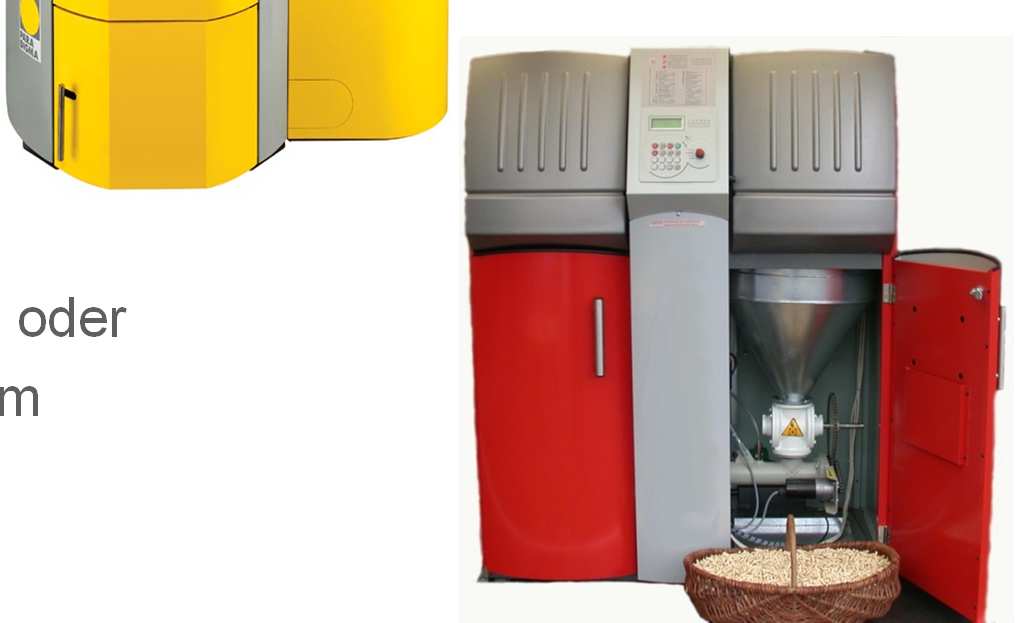 Heizungssysteme für Holzpellets Pelletöfen ohne / mit Wassertasche zum Aufstellen in Wohnräumen Halbautomatische Pellet-