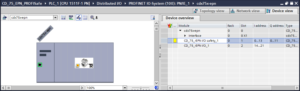 Safety Program Creation - Configuration Example The properties of the slot are displayed in the Device view in the inspector window after selecting Properties -> General.