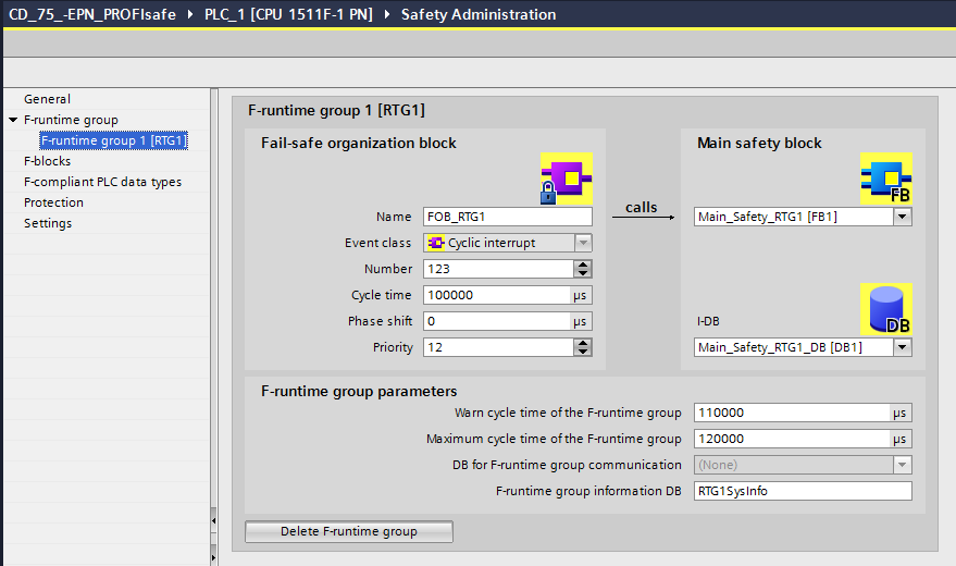 4.4.2 F-Runtime Group To facilitate handling, the safety program consists of an F-Runtime Group.