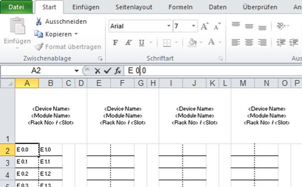 4 Bedienung des Excel Templates 4.