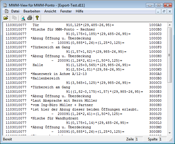MWM-Ponto - Verarbeitung Nach der Eingabe von "OK" führt MWM-Ponto die Erstellung der DA11-Datei durch. Dabei kann es zu Fehlermeldungen kommen.