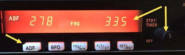 Einsatz des ADF-Gerätes Das ADF in Bern/ Belp hat eine Frequenz von 335