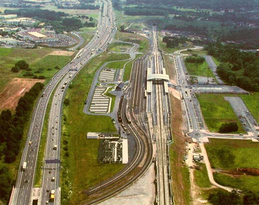 High Speed Line and Highway in close connection (new line