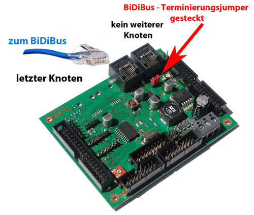 5. Terminierung des BiDiBus Der BiDiBus besteht aus einer RS485-2 Draht Verbindung die speziell für Hochgeschwindigkeits- Datenübertragungen über große Entfernungen entwickelt worden ist und eine