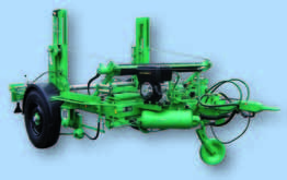 Kabeltrommeltransport- und Rohrverlegewagen Modell - Type TTA 6094 A TTA 6094 A abgebildet mit hydraulischem Kabeltrommelantrieb über Hatz-Motor TTA 6094 A with hydraulic drum drive for reeling and