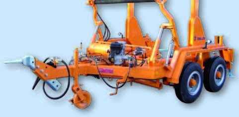 Modell - Type TTA 4008 K/ 6008 K/ 8008 K Kabeltrommeltransport- und Rohrverlegewagen TTA 6008 K abgebildet mit hydraulischem Kabeltrommelantrieb, Heben und Senken der Trommel erfolgt über Motor TTA