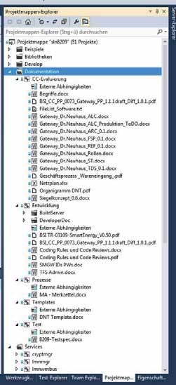9 Details SMGW Beispiel Dokumentenbaum nach CC Umfangreiche Dokumentation der Produktentwicklung Beispiele für Dokumente: ASE