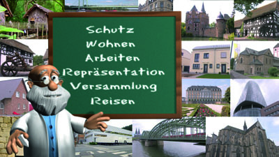 Abbildung 3: Schloss, Repräsentation Abbildung 4: Brücke und Straße, Reisen Das sind nur einige der im Film gezeigten Beispiele.