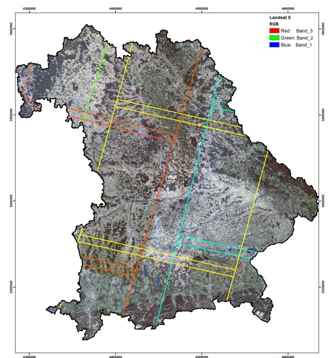 Baumartenanteilsschätzung - überregional Baumartenkarten über Bayern verteilt (WV2)