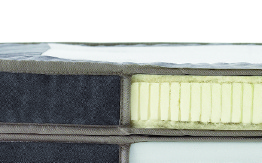 Kern aus Talalay -Latex Kiruna-Topper viskoelastischer Schaumstoff Elastisches Doppelgewebe mit antibakteriellem Silbergarn Deckschicht aus 700 g/m² reiner Schurwolle Kern aus viskoelastischem