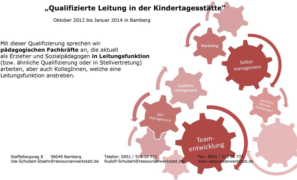 ähnliche Qualifizierung oder in Stellvertretung) arbeiten, aber auch KollegInnen, welche eine Leitungsfunktion anstreben.