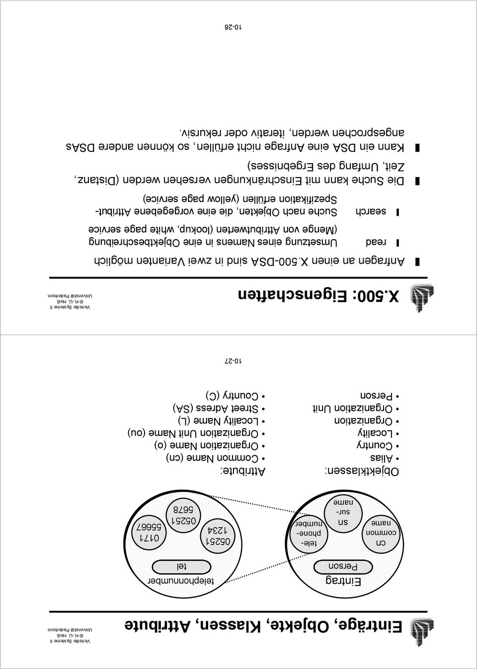 (C) 10-27 X.500: Eigenschaften z Anfragen an einen X.