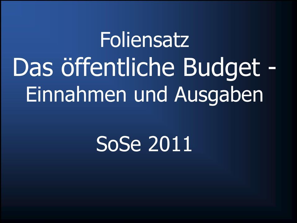 Budget -