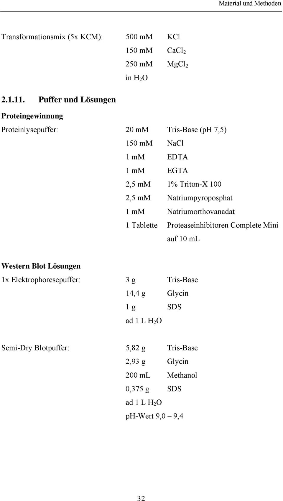 100 2,5 mm Natriumpyroposphat 1 mm Natriumorthovanadat 1 Tablette Proteaseinhibitoren Complete Mini auf 10 ml Western Blot Lösungen