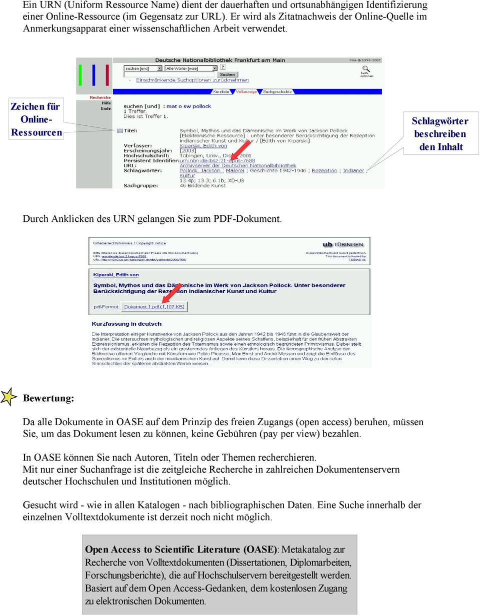 Zeichen für OnlineRessourcen Schlagwörter beschreiben den Inhalt Durch Anklicken des URN gelangen Sie zum PDF-Dokument.