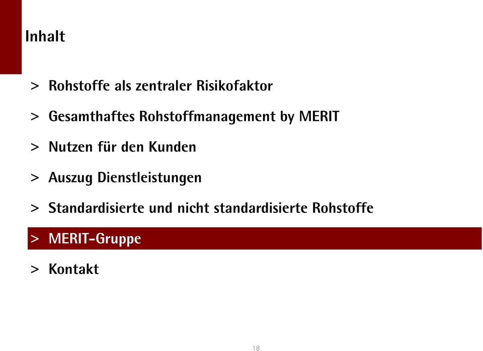 den Kunden > Auszug Dienstleistungen > Standardisierte