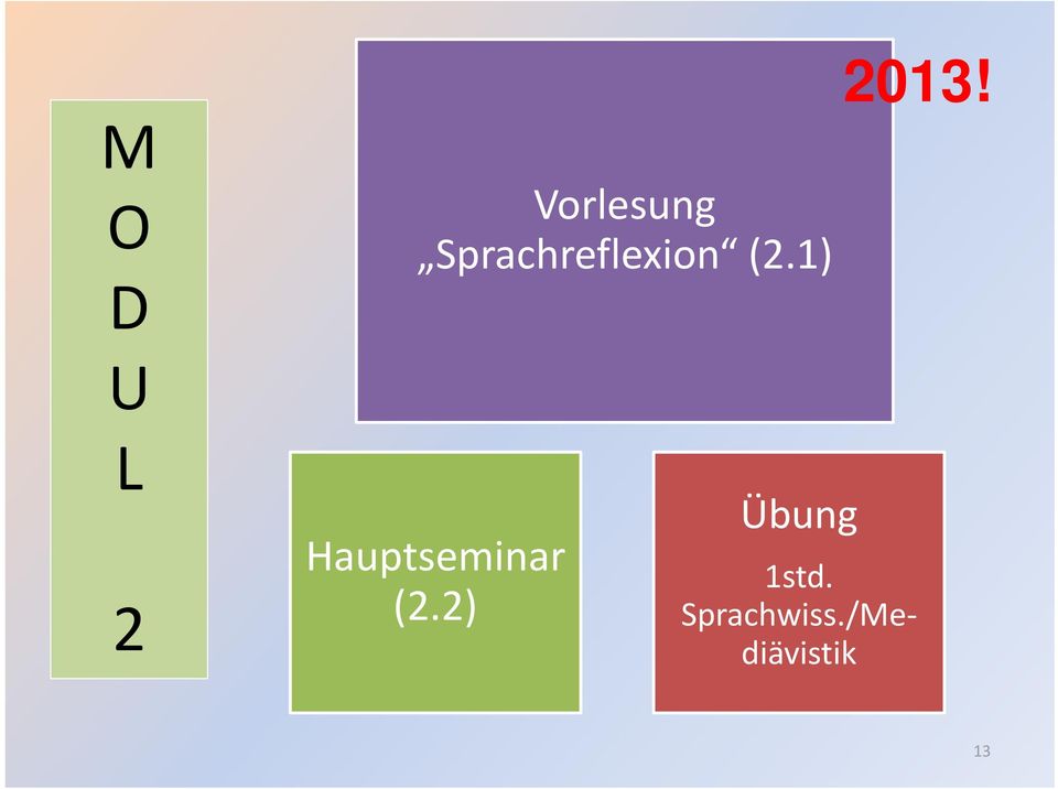 1) U L 2 Hauptseminar (2.