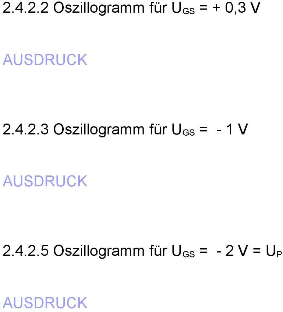 4.2.3 Oszillogramm für U GS = - 1 V