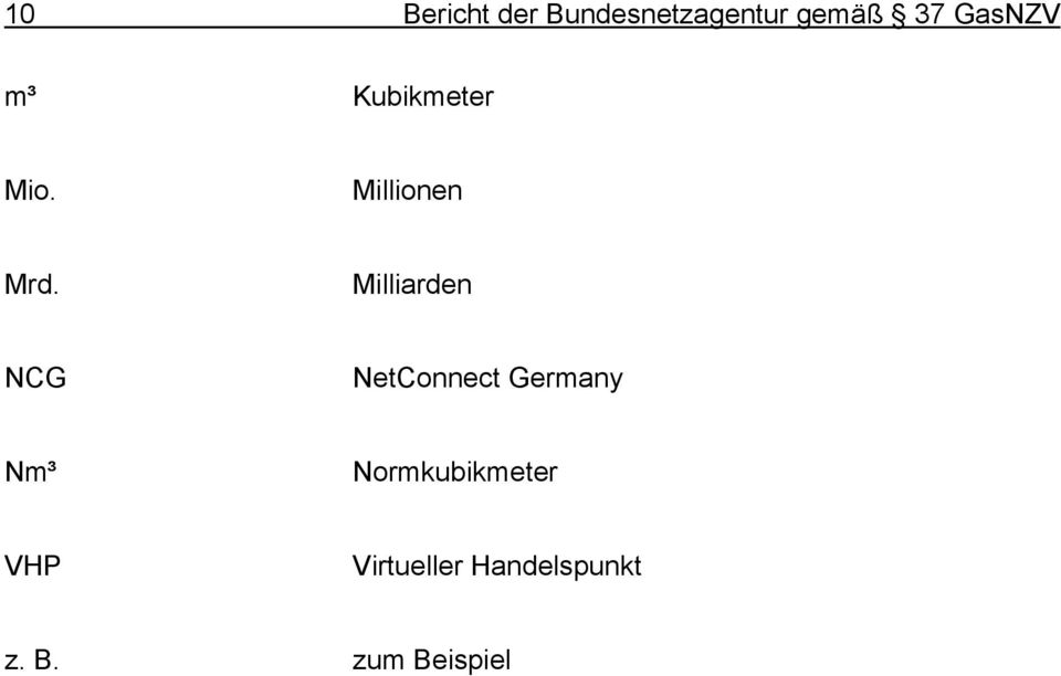 Milliarden NCG NetConnect Germany Nm³