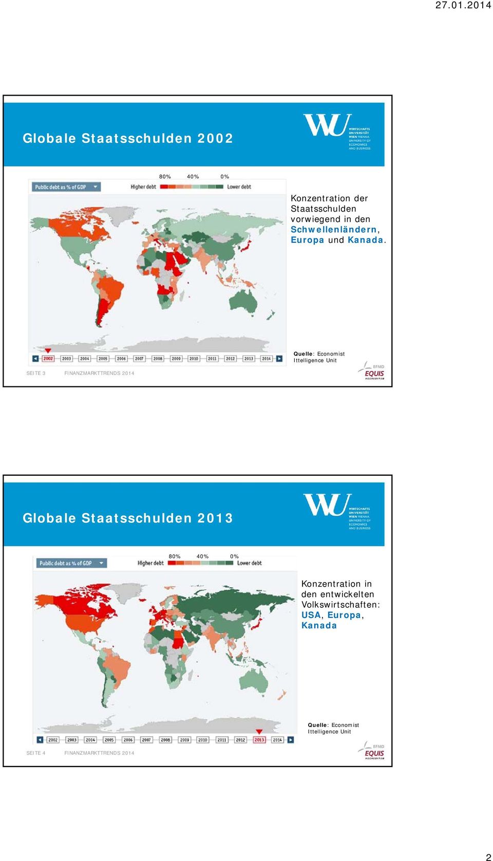 Quelle: Economist Ittelligence Unit SEITE 3 Globale Staatsschulden 2013 80% 40%