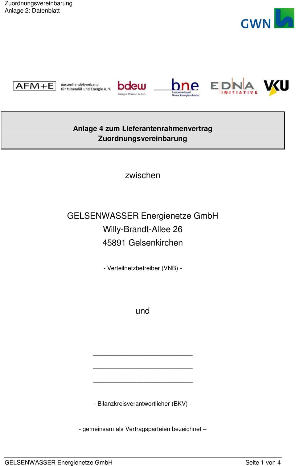 26 45891 Gelsenkirchen - Verteilnetzbetreiber (VNB) - und -