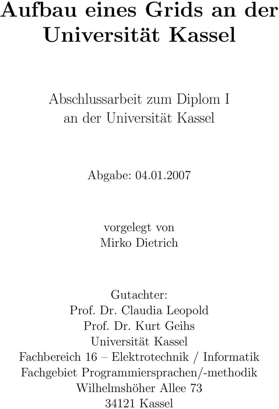 Dr. Claudia Leopold Prof. Dr.
