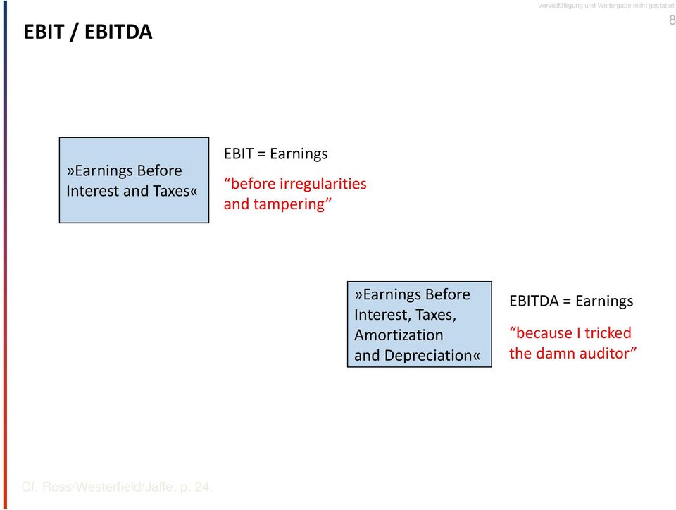 Interest, Taxes, Amortization and Depreciation«EBITDA =