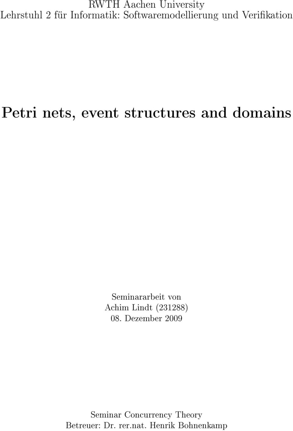 structures and domains Seminararbeit von Achim Lindt (231288)
