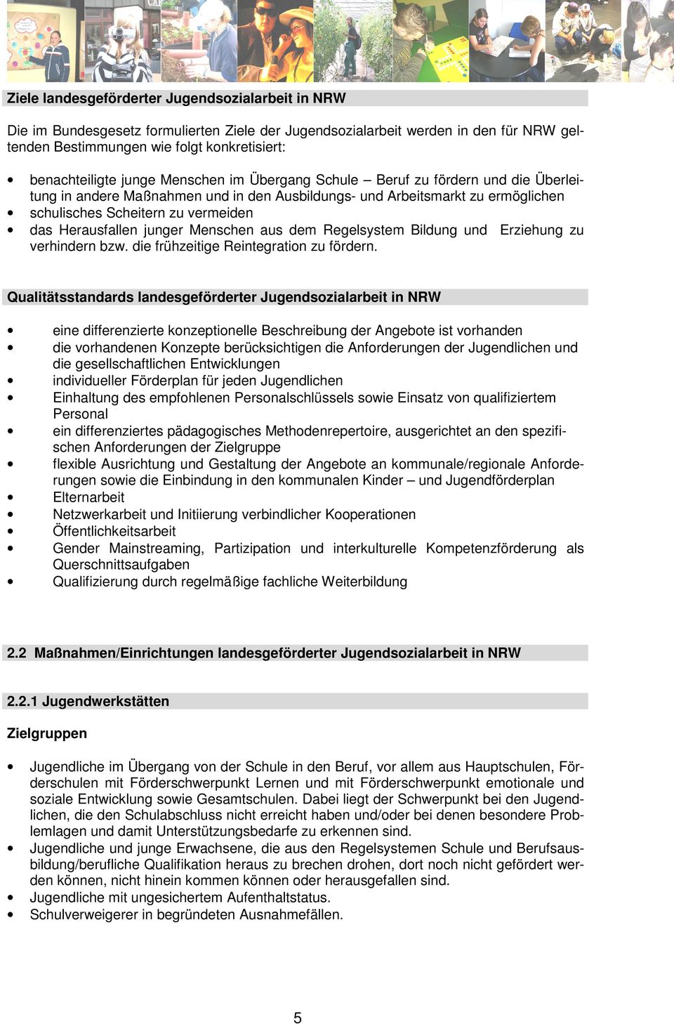 junger Menschen aus dem Regelsystem Bildung und Erziehung zu verhindern bzw. die frühzeitige Reintegration zu fördern.