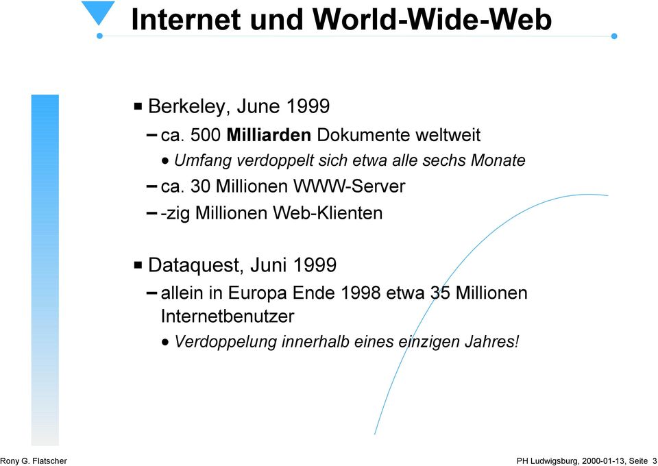 30 Millionen WWW-Server -zig Millionen Web-Klienten Dataquest, Juni 1999 allein in Europa