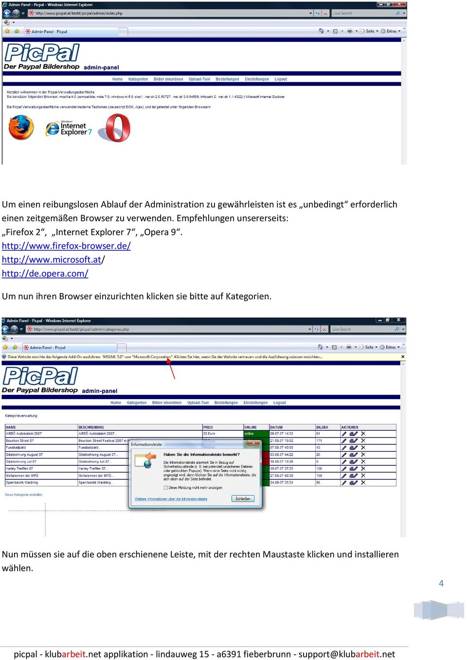 firefox browser.de/ http://www.microsoft.at/ http://de.opera.