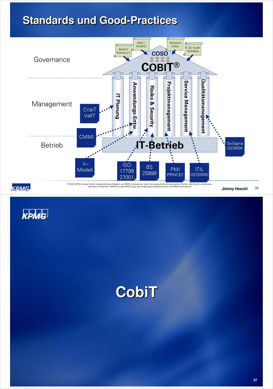 EU Audit Richtlinie Management Betrieb COBIT ValIT CMMI IT Planung Service Management